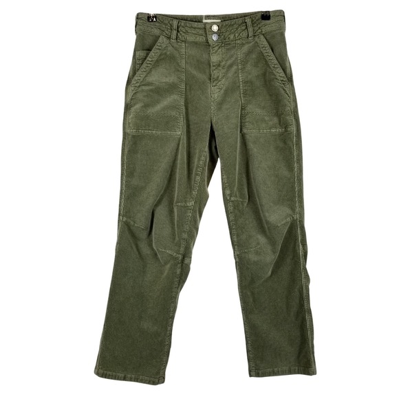 Pilcro and the Letterpress Pants - Pilcro Anthropologie Utility Pants Sz 29 Olive Green Corduroy‎ Articulated Knee